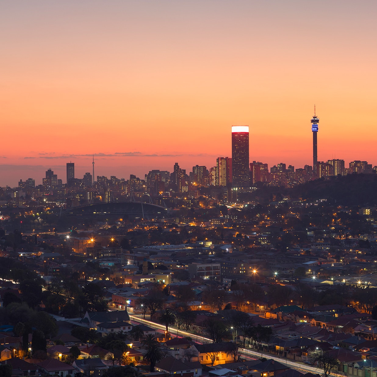 South Africa - Johannesburg At Night