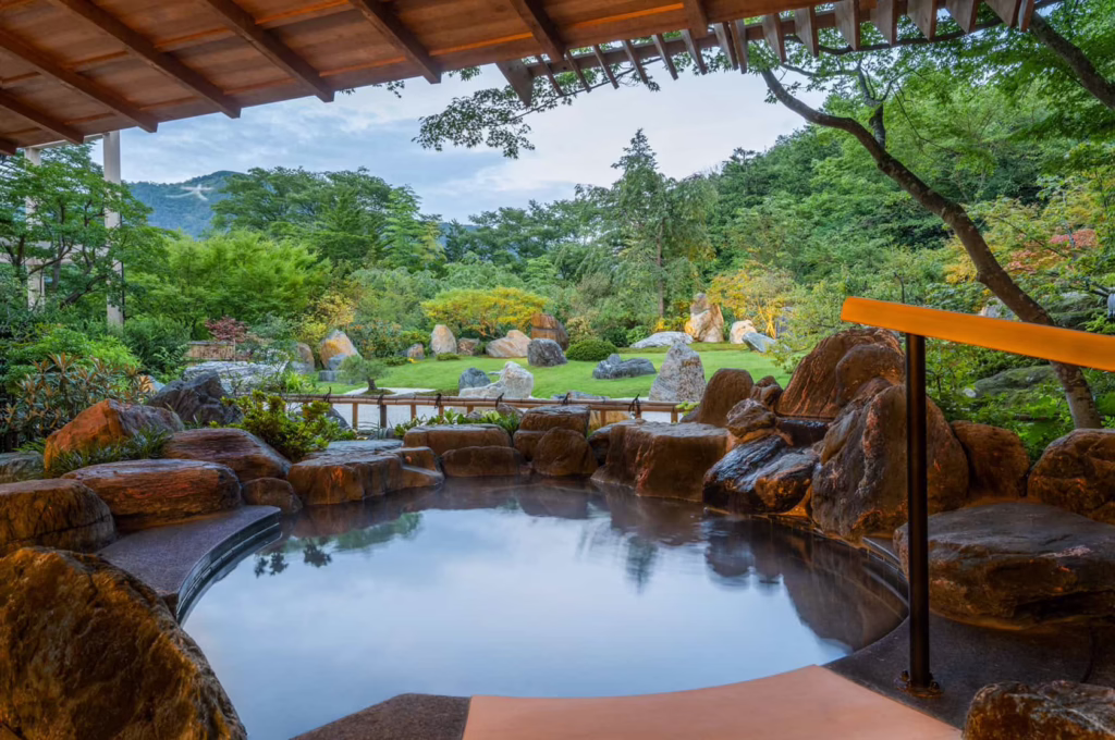 Outdoor baths at Gora Kadan, Japan