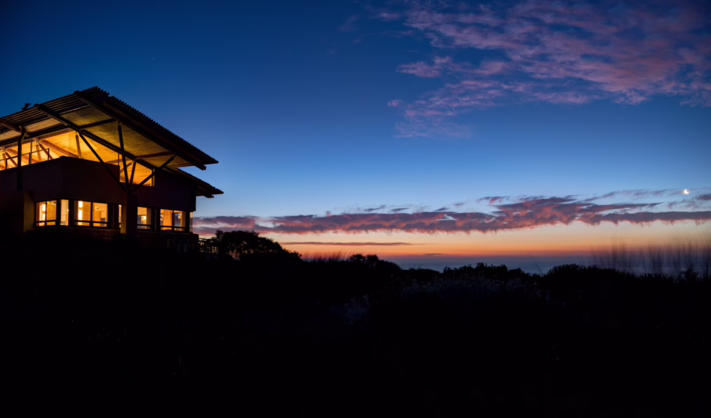 Grootbos Forest Lodge at night, South Africa