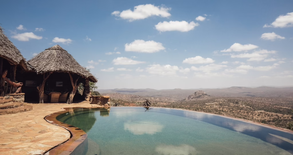 Infinity pool overlooking the Laikipia landscape at Ol Malo Lodge, Kenya