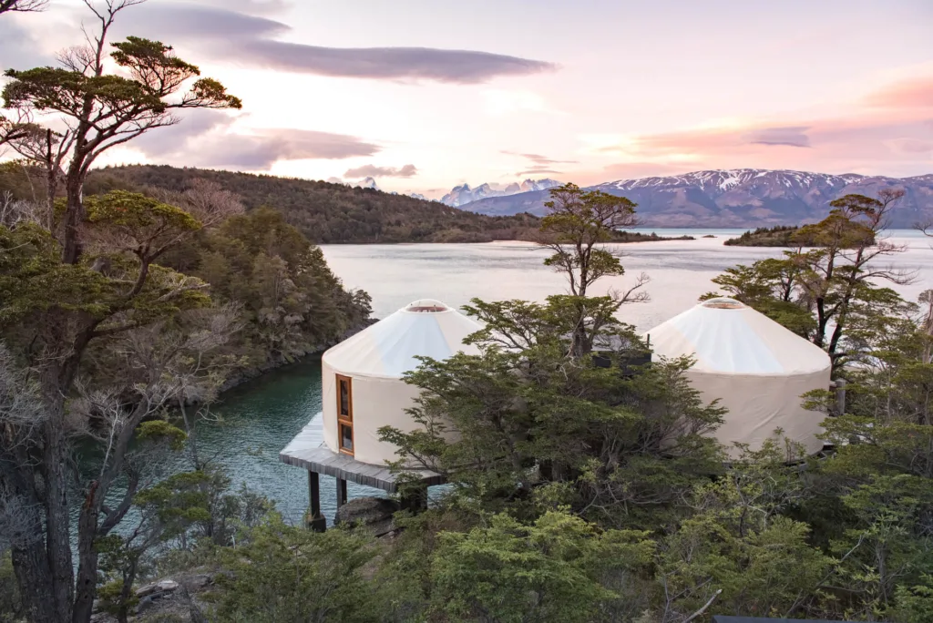 Yurts overlooking Lake Toro at Patagonia Camp in Torres del Paine, Chile