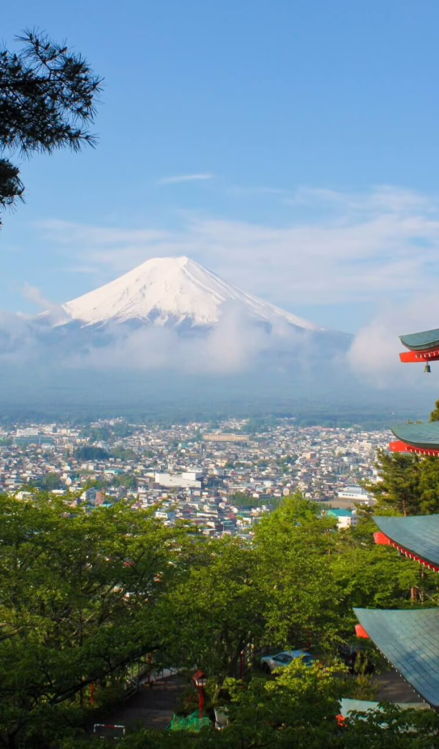 Mount Fuji seen from afar