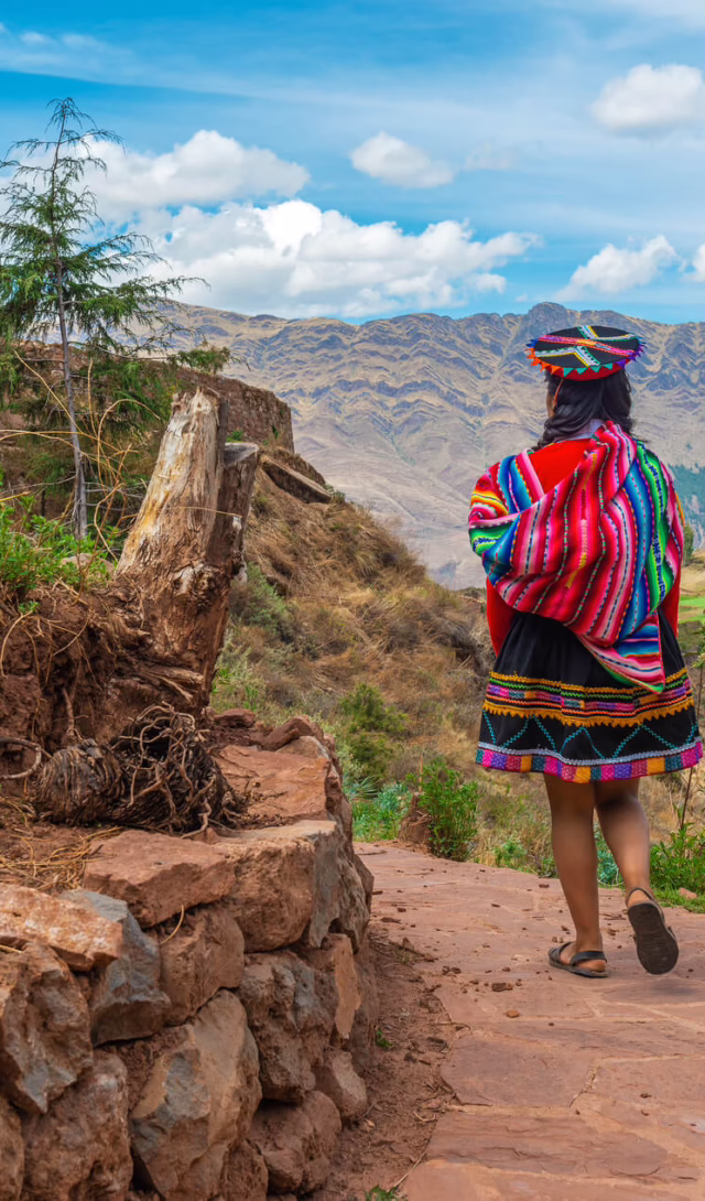 Indigenous woman on the Inca Trail, Peru