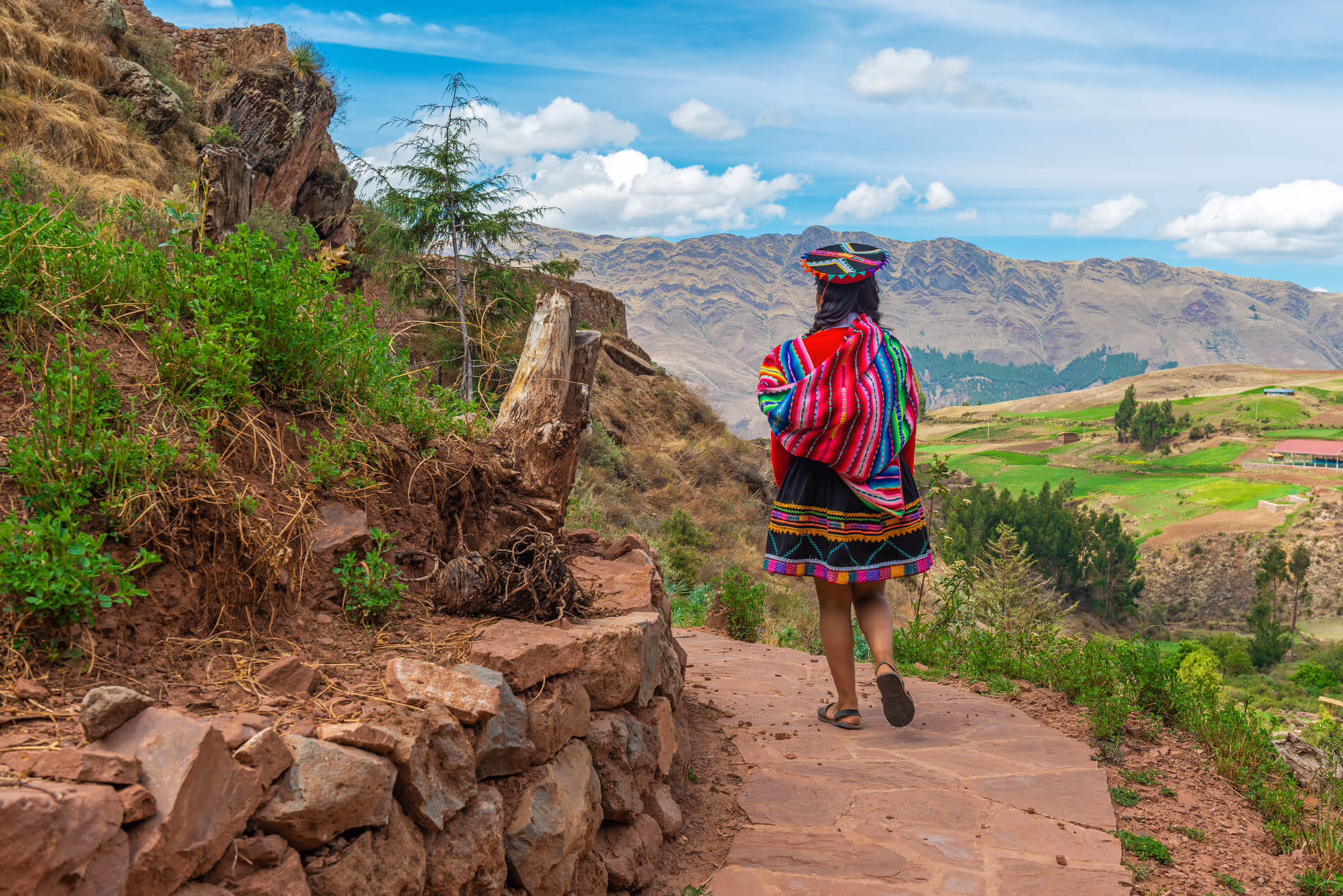 Indigenous woman on the Inca Trail, Peru